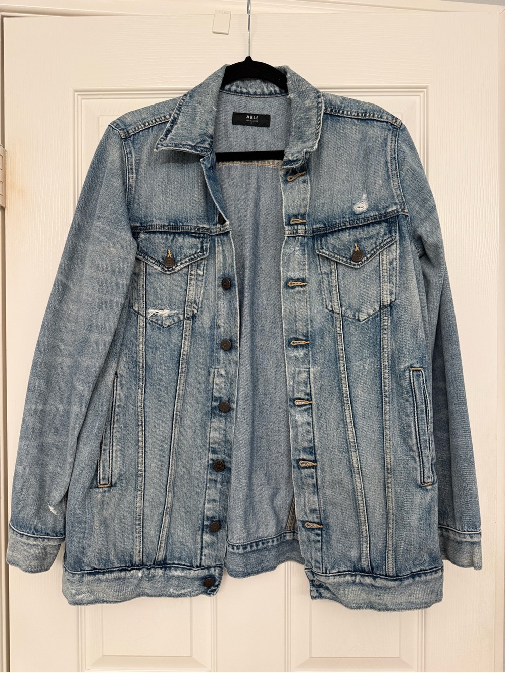Able Light Blue Distressed Denim Jacket